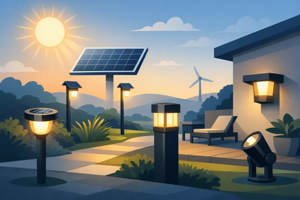 Design buitenverlichting op zonneenergie kiezen