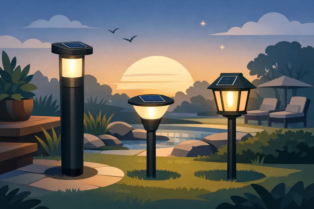 Solar staande buitenlamp voor elke tuin