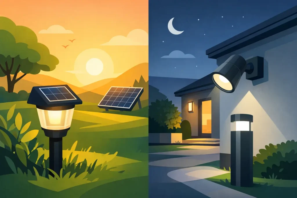 Solar tuinverlichting of led buitenlamp?