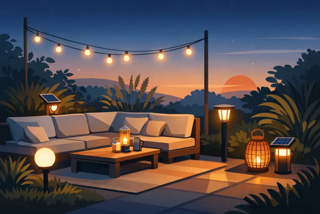 Solar verlichting voor loungehoek kiezen