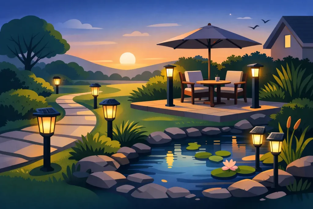 Waar plaats je solar tuinlampen het best?