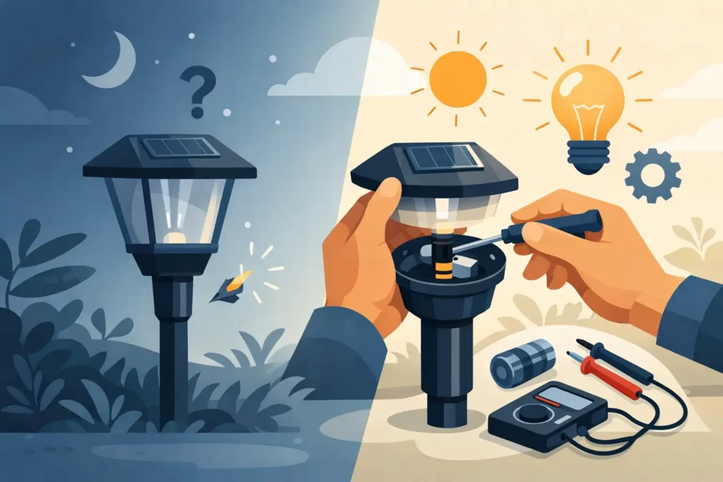 Solar tuinlamp blijft niet branden? Zo los je het op