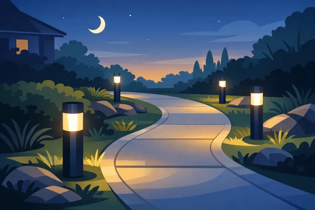 Hoeveel lumen voor een tuinpad? Kies goed