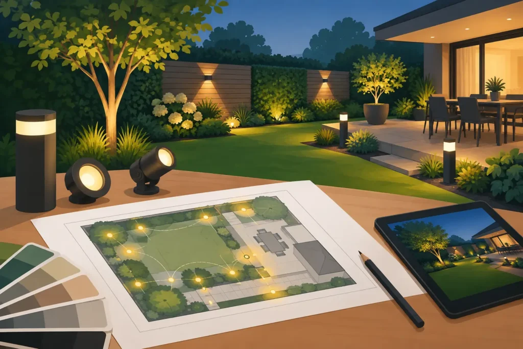 Tuinverlichting lichtplan maken in 7 stappen